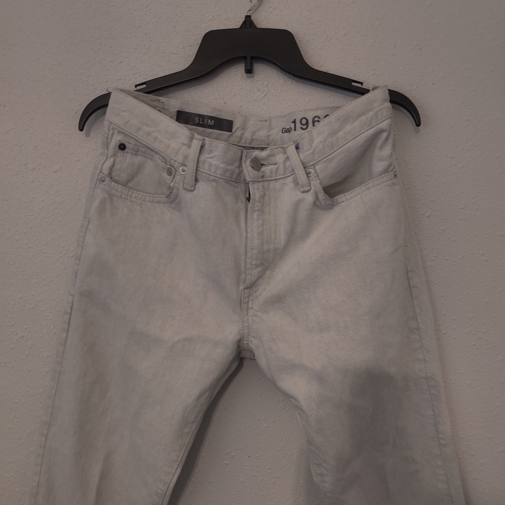Men's Gap 1969 Slim Fit Stonewashed Light Gray Jeans